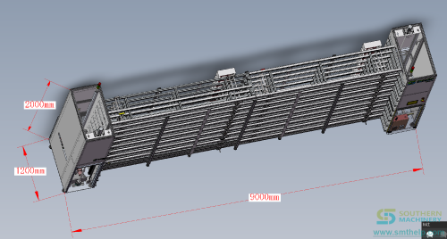 10 layer Buffer conveyor w Dimension