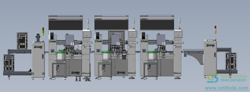 S7040 OddFrom Insertion Machine x3 w feeder & PCB loading Front