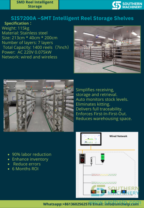 SIS7200A –SMT Intelligent Reel Storage Shelves