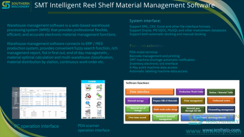 SMT Intelligent Reel Shelf Material Management Software