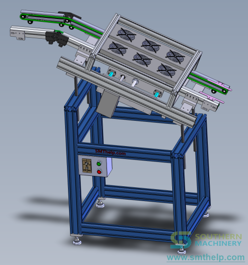 Wave soldering output conveyor with chain cooling