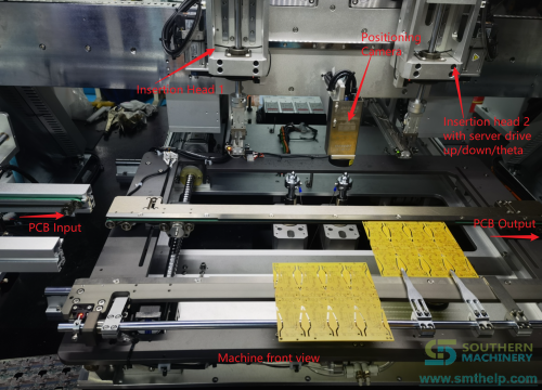 Bulk terminal insertion processing machine front view