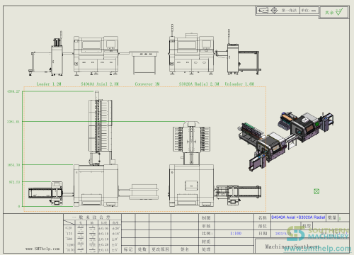 S4040A Axial + S3020A Radial Insertion machinie w Loader unloader outline