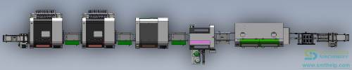 PCB MAGAZINE LOADER + Radial Machine x2+Terminal+Wave Soldering +Unloader T