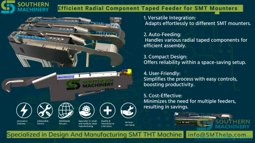 Radial component taped feeder for SMT Mounters