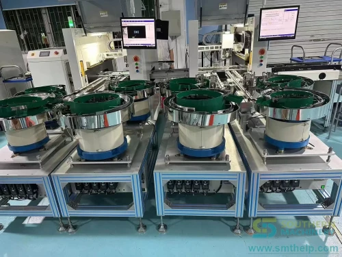 Southern Machinery customized feeder solution for automated SMT/THT component handling and PCB assembly lines. Tags: custom feeder, SMT feeder, THT feeder, PCB assembly automation, odd form feeder, Southern Machinery.